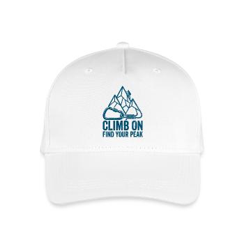 Climb On: Find Your Peak - Organic Kids’ Baseball Cap - white - Front
