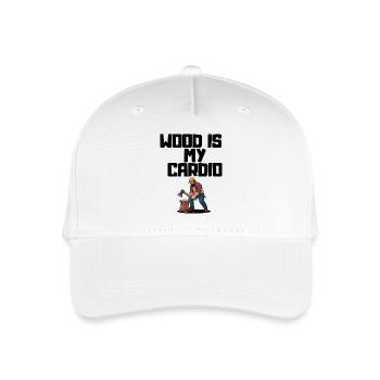 Wood Is My Cardio - Lumberjack Splitting Wood - Organic Kids’ Baseball Cap - white - Front