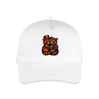 Steampunk Raccoon Cuddle - Organic Kids’ Baseball Cap - white - Front
