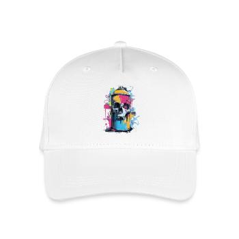 Totenkopf Graffiti Spraydose - Kinder Bio Basecap - Weiß - Vorne