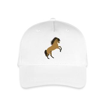 Steigendes Islandpferd Illustration - Kinder Bio Basecap - Weiß - Vorne
