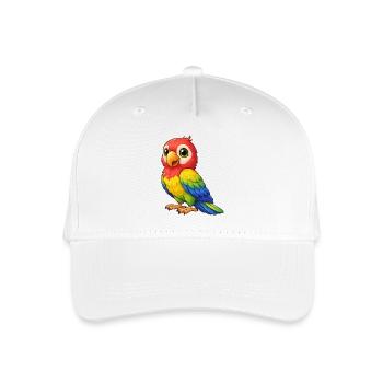 Bunter Papagei Farbenspiel - Kinder Bio Basecap - Weiß - Vorne