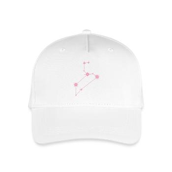Löwestern Sternbild Tierkreiszeichen Pastellrosa - Kinder Bio Basecap - Weiß - Vorne