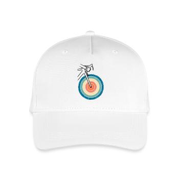 Retro Sunset Bike – Fahrrad im Sonnenuntergang - Kinder Bio Basecap - Weiß - Vorne