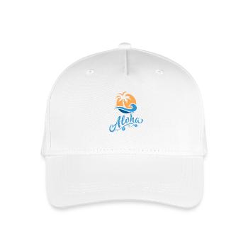 Aloha-Palme und vage Soleil - Kinder Bio Basecap - Weiß - Vorne
