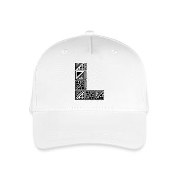 Buchstabe L - Kinder Bio Basecap - Weiß - Vorne