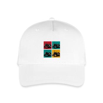 Retro-Oldtimer-Traktor - Kinder Bio Basecap - Weiß - Vorne