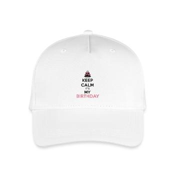 keep calm birthday - Organic Kids’ Baseball Cap - white - Front