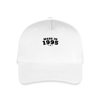 Baujahr 1995 - Kinder Bio Basecap - Weiß - Vorne