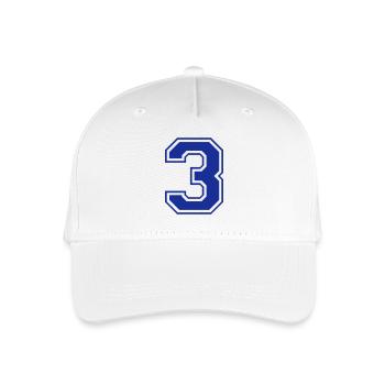 3 - Nummer - Zahl - Kinder Bio Basecap - Weiß - Vorne