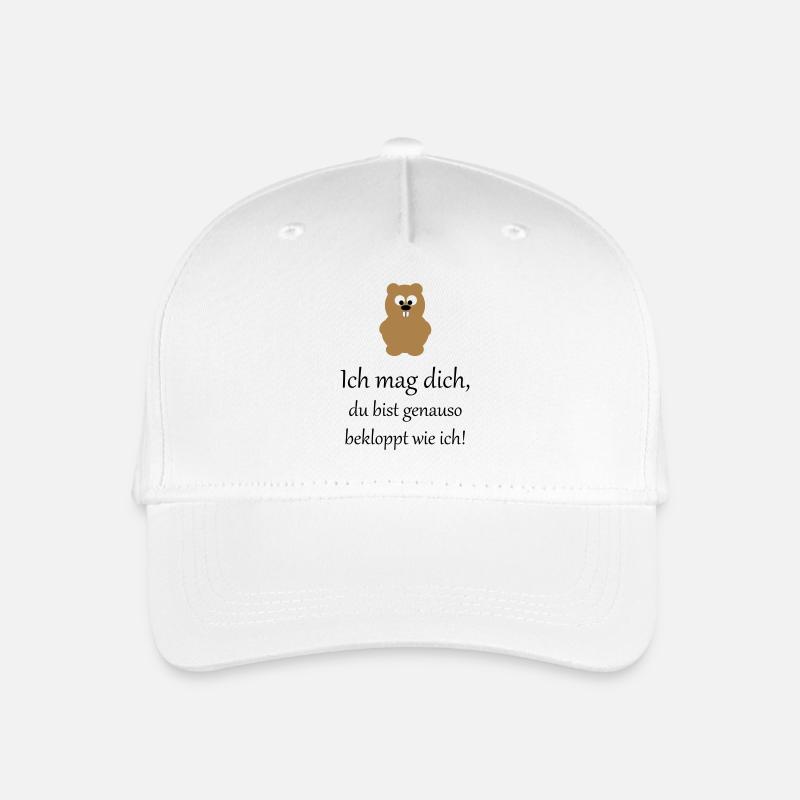 Spruch ich mag dich 2 - Kinder Bio Basecap - Weiß