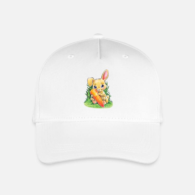 Hase mit Karotte - Kinder Bio Basecap - Weiß