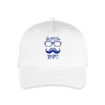 papi super lunette moustache logo 8 - Casquette de baseball bio Enfant - blanc - Devant