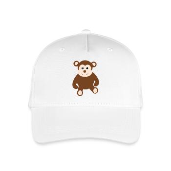 Affe - Kinder Bio Basecap - Weiß - Vorne