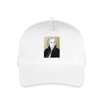 Johann Sebastian Bach in schwarz weiß und gold - Kinder Bio Basecap - Weiß - Vorne