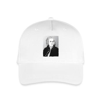 Johann Sebastian Bach in schwarz weiß und silber - Kinder Bio Basecap - Weiß - Vorne