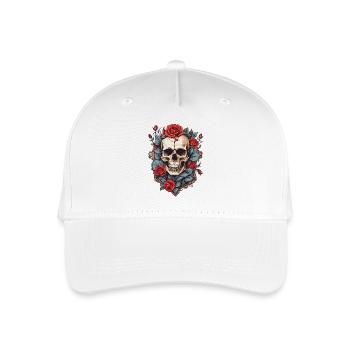 Crâne avec des roses - Casquette de baseball bio Enfant - blanc - Devant