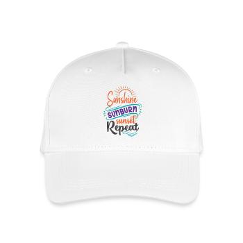 Sunshine Sunburn Sunset Repeat - Organic Kids’ Baseball Cap - white - Front