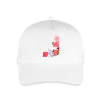 Sommer Blüten Motiv Flower Power - Kinder Bio Basecap - Weiß - Vorne