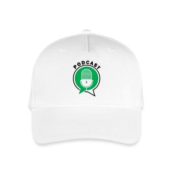 Podcast Mikrofon Sprechblasen - Kinder Bio Basecap - Weiß - Vorne