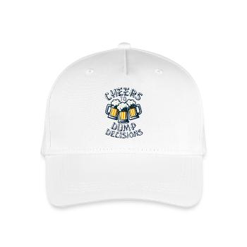 Cheers to Dumb Decisions, Funny Beer Quote - Organic Kids’ Baseball Cap - white - Front