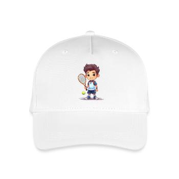 Tennisspieler spielt Tennis - Kinder Bio Basecap - Weiß - Vorne