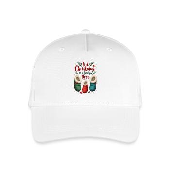 Erstes Weihnachten als Familie zu dritt - Kinder Bio Basecap - Weiß - Vorne