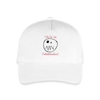 Schule ist Freiheitsberaubung | schwarz-rot - Kinder Bio Basecap - Weiß - Vorne