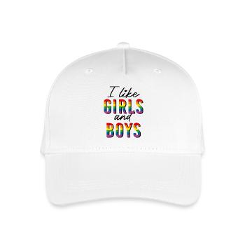 LGBTQIA+ I like girls and boys bi Regenbogen - Organic Kids’ Baseball Cap - white - Front