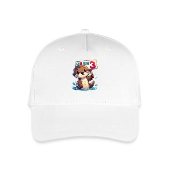 Ich bin drei 3 Jahre dritter Geburtstag - Kinder Bio Basecap - Weiß - Vorne