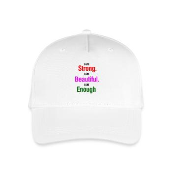 Strong Beautiful Enough - Organic Kids’ Baseball Cap - white - Front