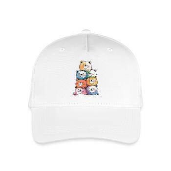 Bunte Bärchen-Stapel – Niedliches Aquarell - Kinder Bio Basecap - Weiß - Vorne