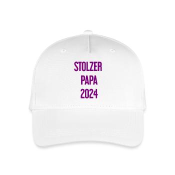 Stolzer Papa 2024 – für frischgebackene Väter - Kinder Bio Basecap - Weiß - Vorne