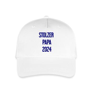 Stolzer Papa 2024 – für frischgebackene Väter - Kinder Bio Basecap - Weiß - Vorne