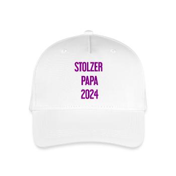 Stolzer Papa 2024 – für frischgebackene Väter - Kinder Bio Basecap - Weiß - Vorne