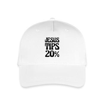 Jesus Tips 20% Be Kind To Servers - Organic Kids’ Baseball Cap - white - Front