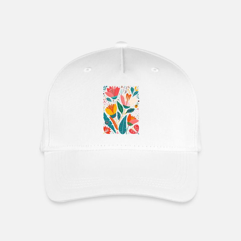 Otomi Blumenmuster Kulturelle Kunst - Kinder Bio Basecap - Weiß