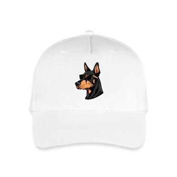 Dobermann Hund Tier - Kinder Bio Basecap - Weiß - Vorne