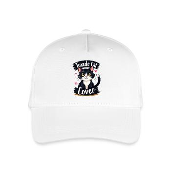 Tuxedo Cat Lover - Free Gift - Organic Kids’ Baseball Cap - white - Front