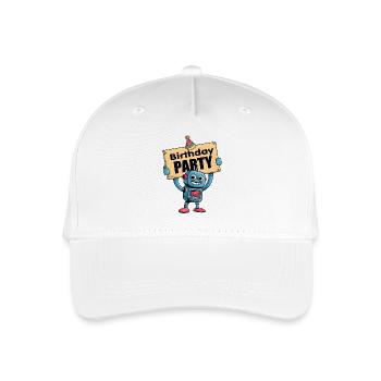 Birthday Party Children's Birthday Party with Robot - Organic Kids’ Baseball Cap - white - Front