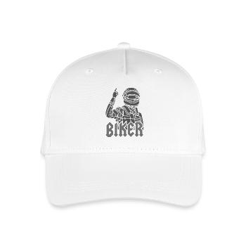 Biker - Organic Kids’ Baseball Cap - white - Front
