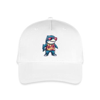 Hai Comic Lustig Sommer - Kinder Bio Basecap - Weiß - Vorne
