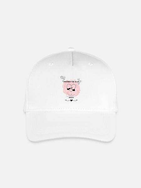 Frieden für alle – Liebe und Harmonie Design - Kinder Bio Basecap - Weiß