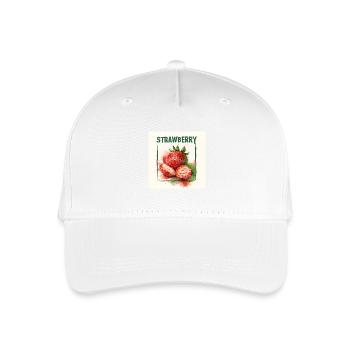 Erdbeere Frucht lecker Geschenk - Kinder Bio Basecap - Weiß - Vorne