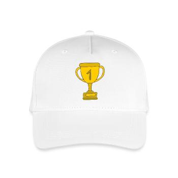 pokal gelb - Kinder Bio Basecap - Weiß - Vorne