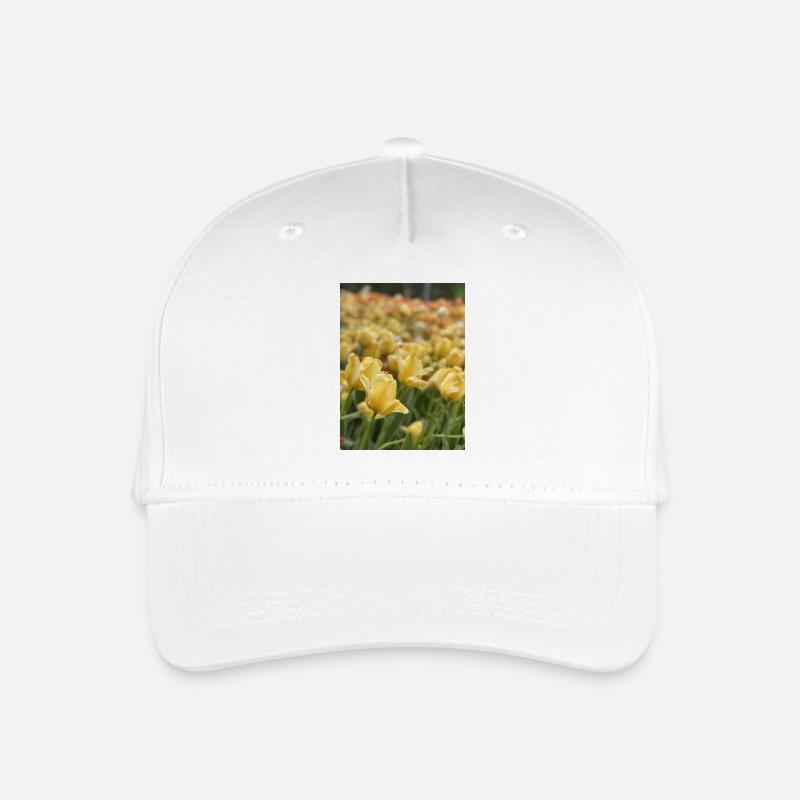 Tulpenmeer gelb - Kinder Bio Basecap - Weiß