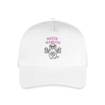 Mieze maßlos! - Bayerisches Partyshirt - Kinder Bio Basecap - Weiß - Vorne
