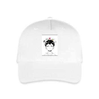 Anime Boy Lost in Thoughts – Ästhetik & Gefühle - Kinder Bio Basecap - Weiß - Vorne