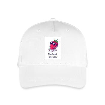 Cool & Sweet : motif fraise dans une chaise longue ! - Casquette de baseball bio Enfant - blanc - Devant