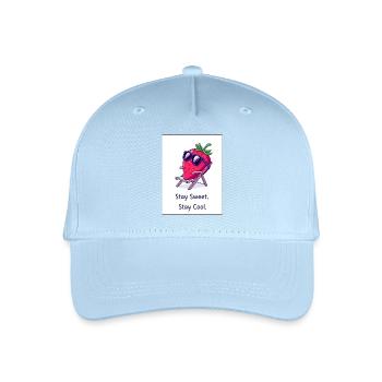 Cool & Sweet : motif fraise dans une chaise longue ! - Casquette de baseball bio Enfant - bleu clair - Devant
